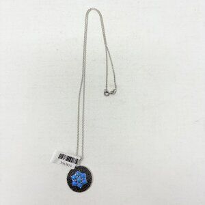 Shop LC Ceruleite/Thai Black Spinel Black Rhodium Sterling Silver Necklace 5482